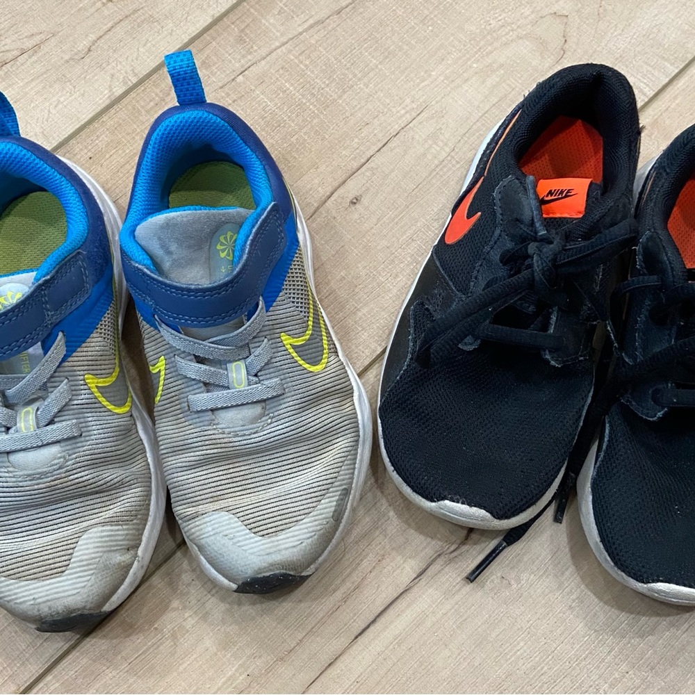 Nike Kids Shoes - Black and Gray 2 sizes 10.5 and 11